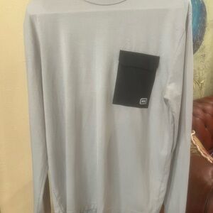 Helly Hansen Gray Long Sleeve Shirt with Black Pocket size medium